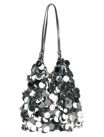 'Silver Sparkle Discs Large' shoulder bag