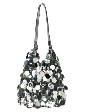 'Silver Sparkle Discs Large' shoulder bag #