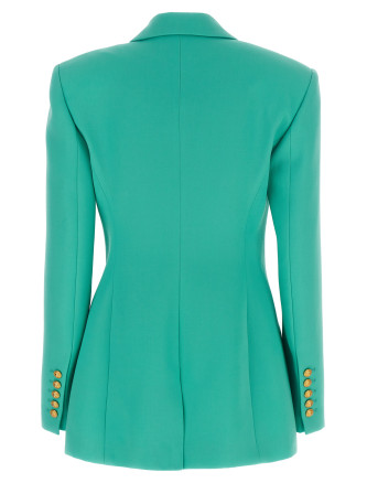 Logo button double-breasted blazer #