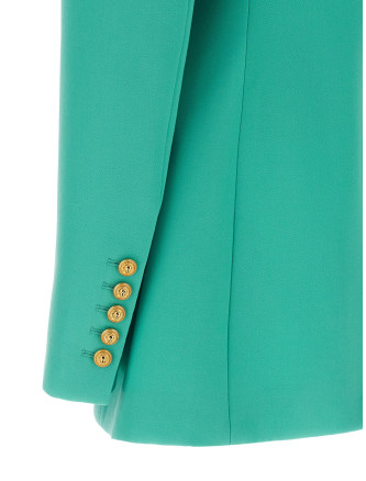 Logo button double-breasted blazer #