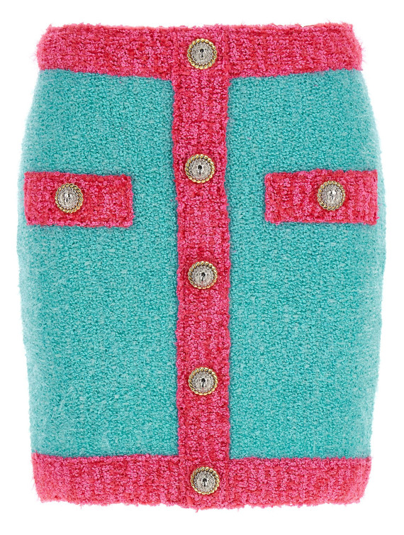 'Leone' button two-tone skirt #1