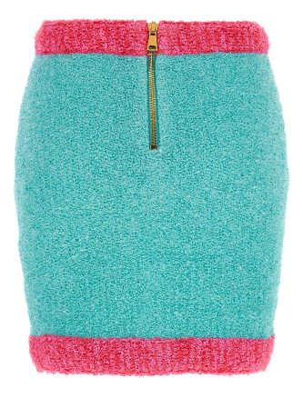 'Leone' button two-tone skirt #