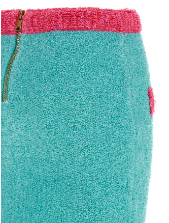 'Leone' button two-tone skirt #