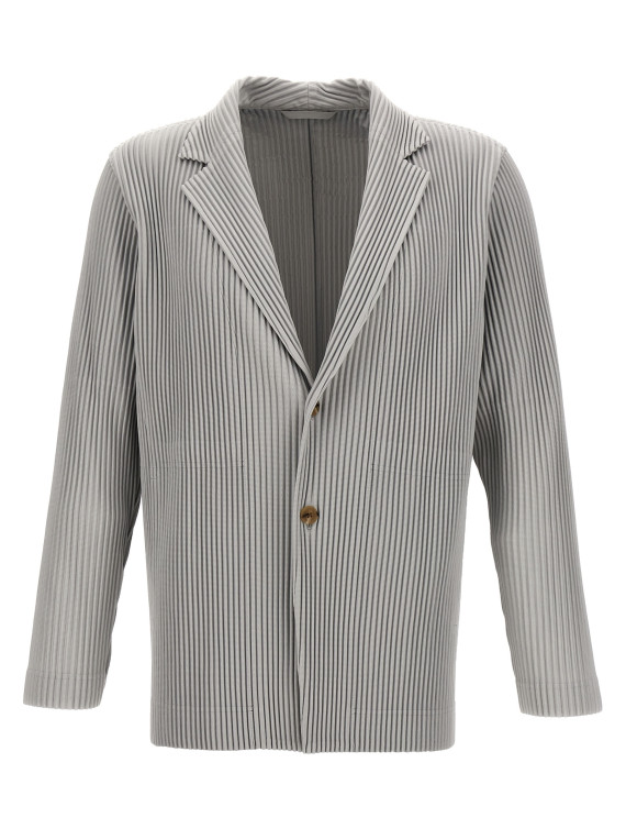 Single-breasted pleated blazer #1