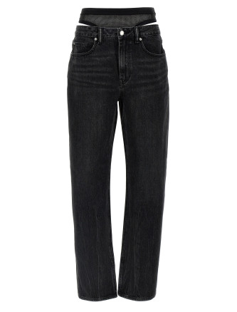 'Slit Hem Prestyle Hotfix Mesh Undie' jeans