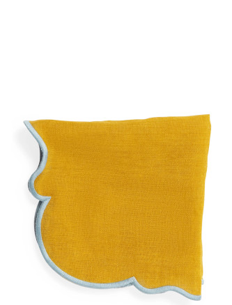 Set of 2 napkins with scalloped edge #