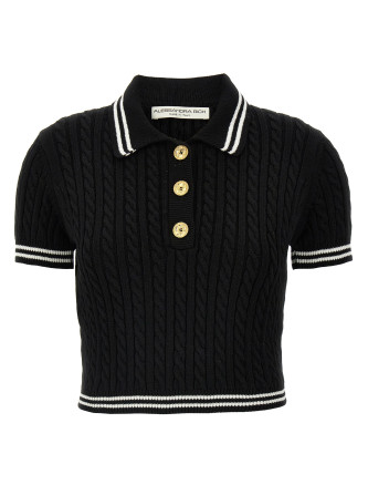 Braided polo shirt