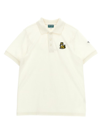Patch polo shirt