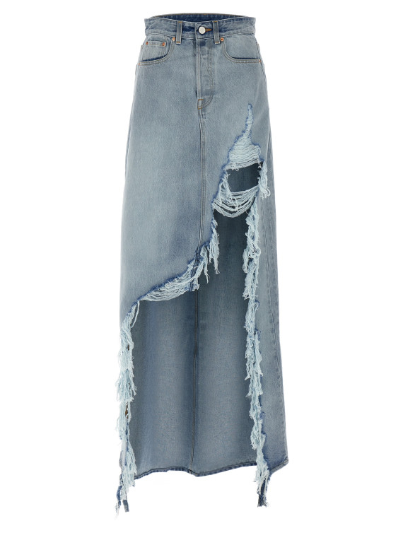 'Destroyed Denim Maxi Skirt' skirt #1