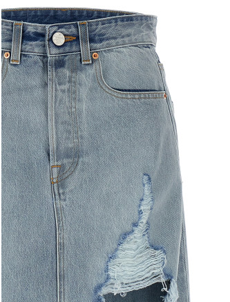 'Destroyed Denim Maxi Skirt' skirt #