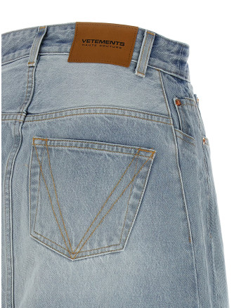 'Destroyed Denim Maxi Skirt' skirt #