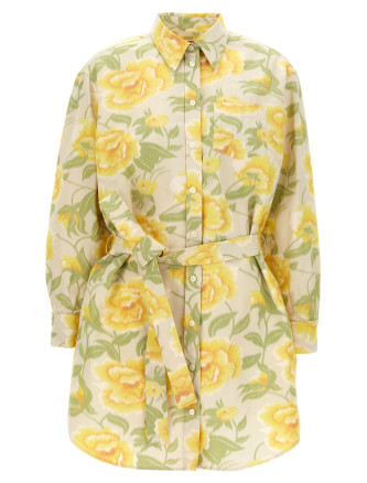 ' Peonies Kimono sleeve' dress