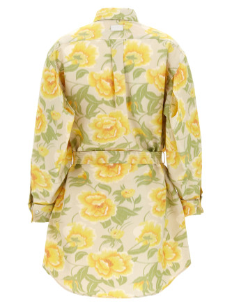 ' Peonies Kimono sleeve' dress #