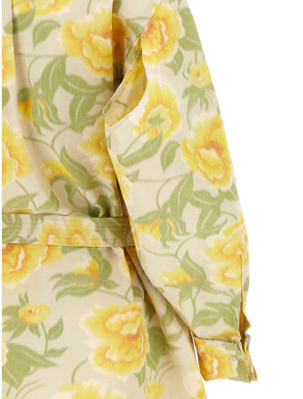 ' Peonies Kimono sleeve' dress #