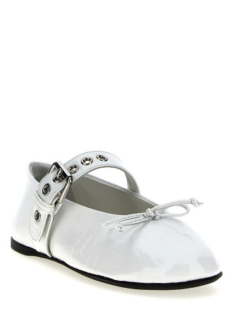 Buckle and bow ballet flats #