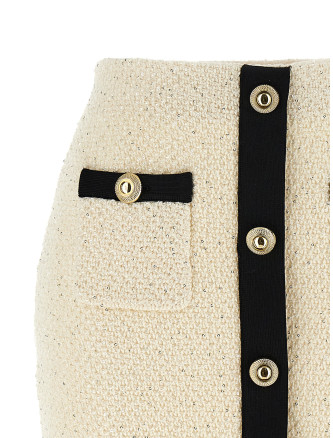 'Cream Sequin Knit Mini' skirt #