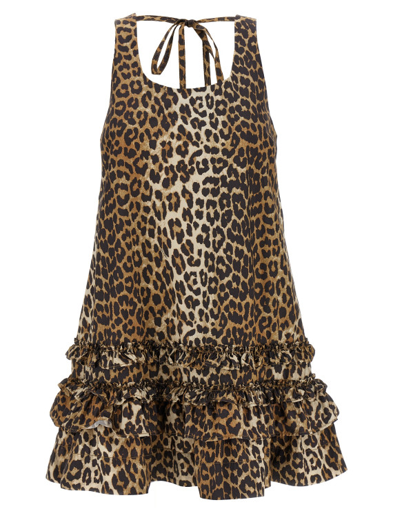 'Leopard Cotton Poplin Mini' dress #1