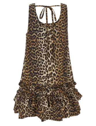 'Leopard Cotton Poplin Mini' dress #