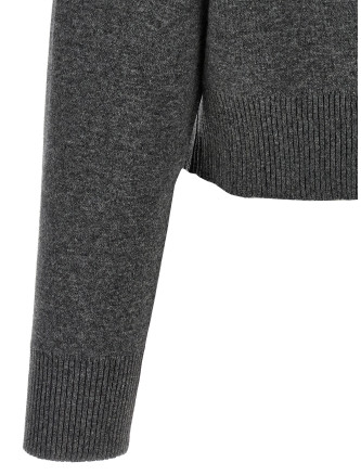 'Shiny Zipper Pull' Wool cardigan #