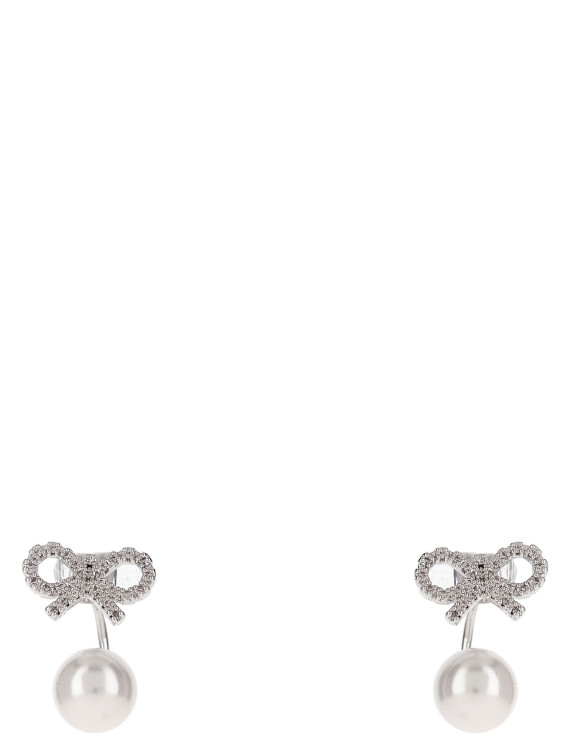 'Crystal Bow Pearl Jacket' earrings #1