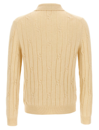 Braided wool polo shirt #