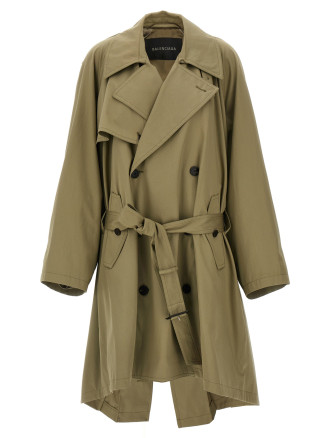 'Draped Neck' trench coat