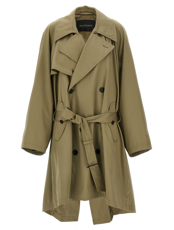 'Draped Neck' trench coat #1