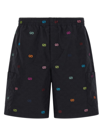 Multicolor fil coupé bermuda shorts