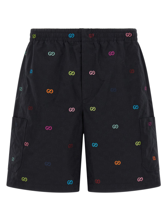 Multicolor fil coupé bermuda shorts #1