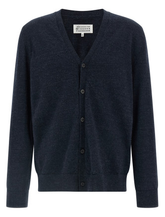 Suede patch cardigan