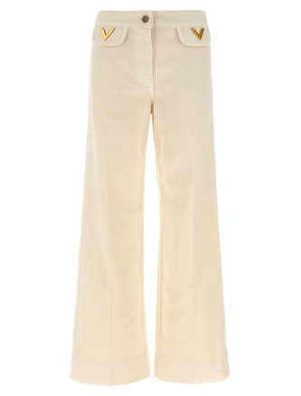 Valentino Garavani 'V' detail jeans