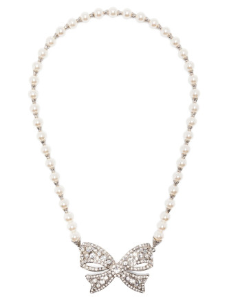Pearl bow necklace