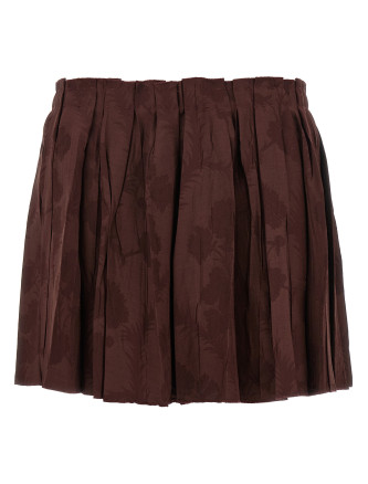 Jacquard floral patterned skirt