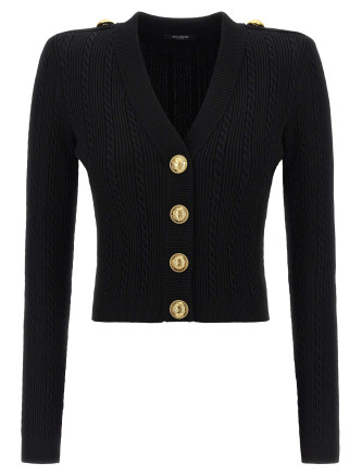 Twisted knit cardigan