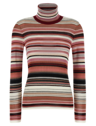 Striped turtleneck sweater