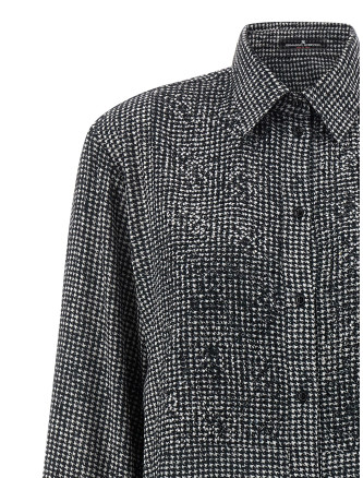 Rhinestone plastron shirt #