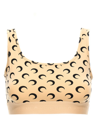 'Moon Printed Jersey' cropped top