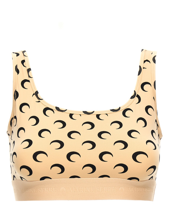 'Moon Printed Jersey' cropped top #1