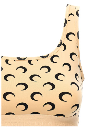 'Moon Printed Jersey' cropped top #