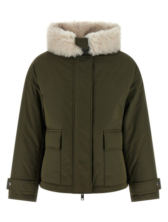 Merino Shearling hooded parka