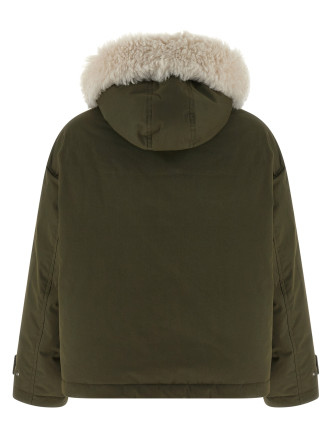 Merino Shearling hooded parka #