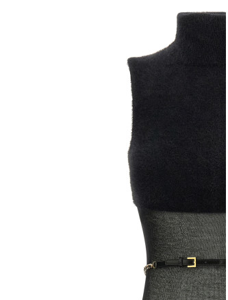 Gauze insert dress #