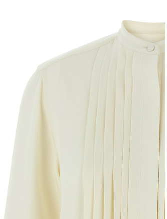 Pleated plastron shirt #