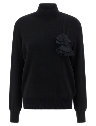 Floral insert sweater