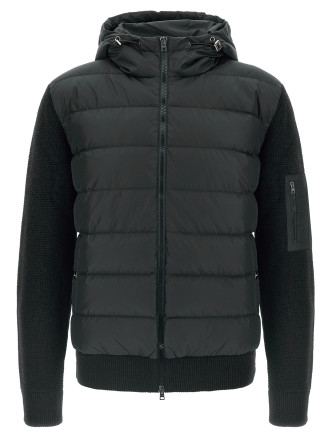 Bi-material down jacket