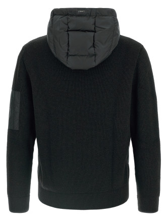 Bi-material down jacket #