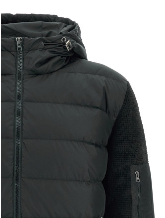Bi-material down jacket #