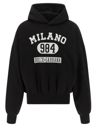 Flocked print hoodie