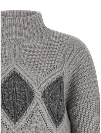 Lozenge intarsia sweater #