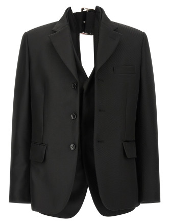 Double layer effect blazer